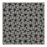 Ethnic symbols motif black and white pattern Banner and Sign 3  x 3  Front