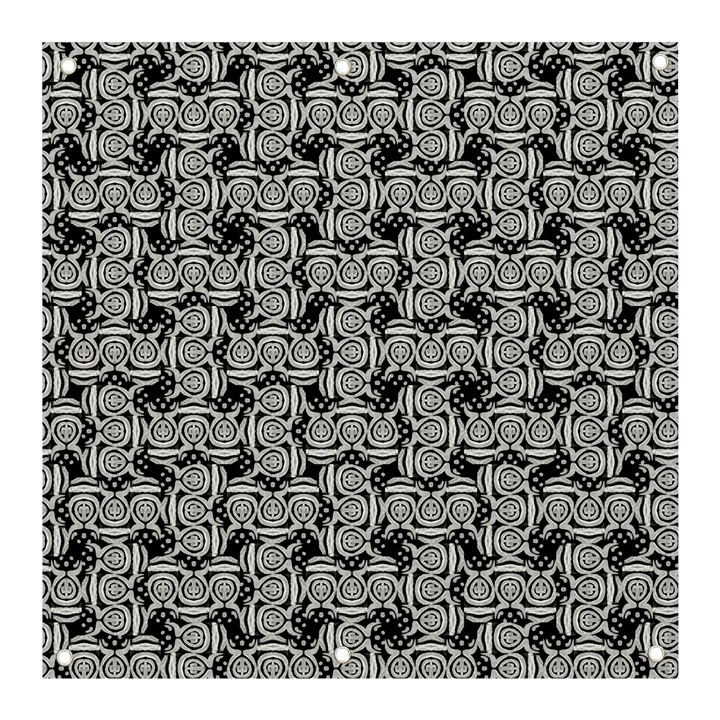 Ethnic symbols motif black and white pattern Banner and Sign 3  x 3 