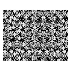 Ethnic Symbols Motif Black And White Pattern Premium Plush Fleece Blanket (large) by dflcprintsclothing