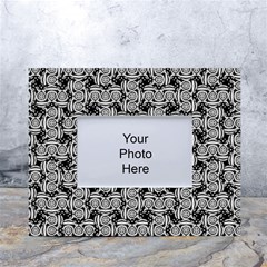 Ethnic Symbols Motif Black And White Pattern White Tabletop Photo Frame 4 x6  by dflcprintsclothing