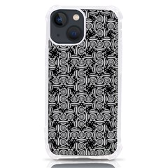 Ethnic Symbols Motif Black And White Pattern Iphone 13 Mini Tpu Uv Print Case by dflcprintsclothing