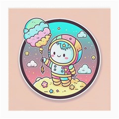 Boy Astronaut Cotton Candy Childhood Fantasy Tale Literature Planet Universe Kawaii Nature Cute Clou Medium Glasses Cloth (2 Sides) by Maspions