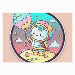 Boy Astronaut Cotton Candy Childhood Fantasy Tale Literature Planet Universe Kawaii Nature Cute Clou Large Glasses Cloth by Maspions