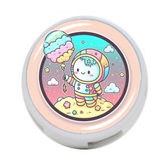 Boy Astronaut Cotton Candy Childhood Fantasy Tale Literature Planet Universe Kawaii Nature Cute Clou 4-port Usb Hub (two Sides) by Maspions