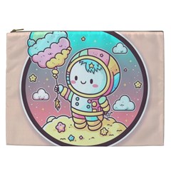 Boy Astronaut Cotton Candy Childhood Fantasy Tale Literature Planet Universe Kawaii Nature Cute Clou Cosmetic Bag (xxl) by Maspions