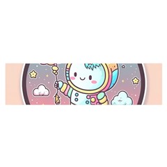 Boy Astronaut Cotton Candy Childhood Fantasy Tale Literature Planet Universe Kawaii Nature Cute Clou Oblong Satin Scarf (16  X 60 ) by Maspions