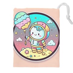 Boy Astronaut Cotton Candy Childhood Fantasy Tale Literature Planet Universe Kawaii Nature Cute Clou Drawstring Pouch (5xl) by Maspions