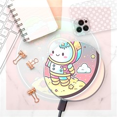 Boy Astronaut Cotton Candy Childhood Fantasy Tale Literature Planet Universe Kawaii Nature Cute Clou Wireless Fast Charger(white) by Maspions