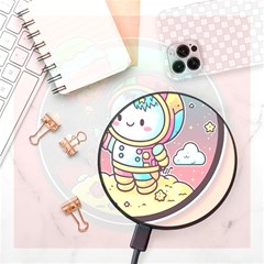 Boy Astronaut Cotton Candy Childhood Fantasy Tale Literature Planet Universe Kawaii Nature Cute Clou Wireless Fast Charger(black) by Maspions