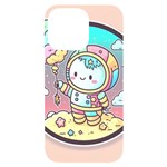 Boy Astronaut Cotton Candy Childhood Fantasy Tale Literature Planet Universe Kawaii Nature Cute Clou iPhone 14 Pro Max Black UV Print Case Front