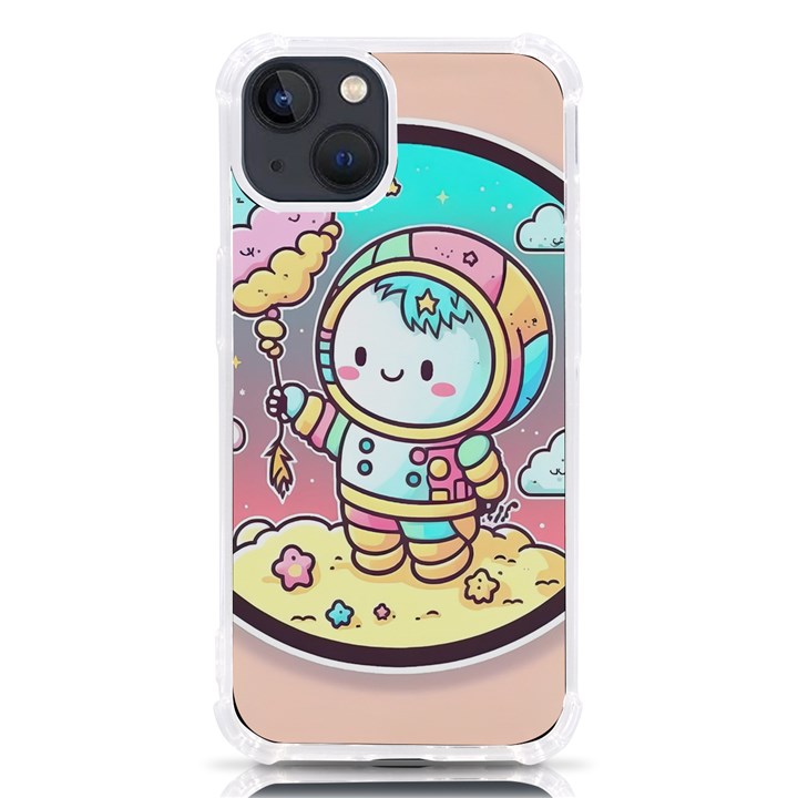 Boy Astronaut Cotton Candy Childhood Fantasy Tale Literature Planet Universe Kawaii Nature Cute Clou iPhone 13 TPU UV Print Case