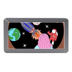 Girl Bed Space Planets Spaceship Rocket Astronaut Galaxy Universe Cosmos Woman Dream Imagination Bed Memory Card Reader (mini)