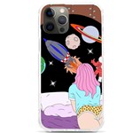 Girl Bed Space Planets Spaceship Rocket Astronaut Galaxy Universe Cosmos Woman Dream Imagination Bed iPhone 12 Pro max TPU UV Print Case Front