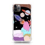 Girl Bed Space Planets Spaceship Rocket Astronaut Galaxy Universe Cosmos Woman Dream Imagination Bed iPhone 11 Pro Max 6.5 Inch TPU UV Print Case Front