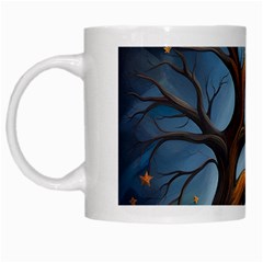 Tree Branches Mystical Moon Expressionist Oil Painting Acrylic Painting Abstract Nature Moonlight Ni White Mug by Maspions