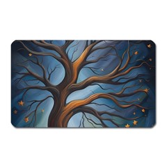 Tree Branches Mystical Moon Expressionist Oil Painting Acrylic Painting Abstract Nature Moonlight Ni Magnet (rectangular) by Maspions