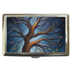 Tree Branches Mystical Moon Expressionist Oil Painting Acrylic Painting Abstract Nature Moonlight Ni Cigarette Money Case by Maspions