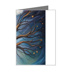 Tree Branches Mystical Moon Expressionist Oil Painting Acrylic Painting Abstract Nature Moonlight Ni Mini Greeting Card by Maspions