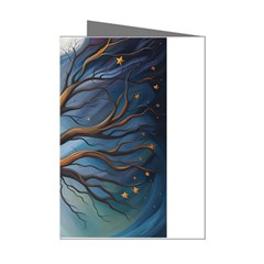 Tree Branches Mystical Moon Expressionist Oil Painting Acrylic Painting Abstract Nature Moonlight Ni Mini Greeting Cards (pkg Of 8)