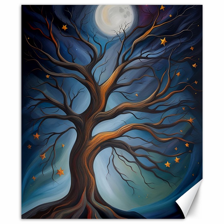 Tree Branches Mystical Moon Expressionist Oil Painting Acrylic Painting Abstract Nature Moonlight Ni Canvas 20  x 24 