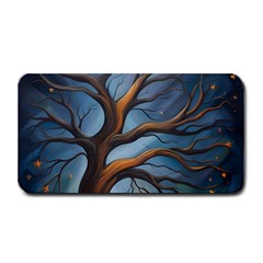 Tree Branches Mystical Moon Expressionist Oil Painting Acrylic Painting Abstract Nature Moonlight Ni Medium Bar Mat by Maspions