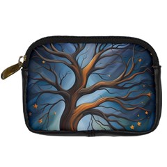 Tree Branches Mystical Moon Expressionist Oil Painting Acrylic Painting Abstract Nature Moonlight Ni Digital Camera Leather Case by Maspions