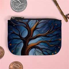 Tree Branches Mystical Moon Expressionist Oil Painting Acrylic Painting Abstract Nature Moonlight Ni Mini Coin Purse