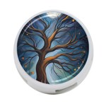 Tree Branches Mystical Moon Expressionist Oil Painting Acrylic Painting Abstract Nature Moonlight Ni 4-Port USB Hub (Two Sides) Back