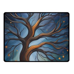 Tree Branches Mystical Moon Expressionist Oil Painting Acrylic Painting Abstract Nature Moonlight Ni Fleece Blanket (small) by Maspions