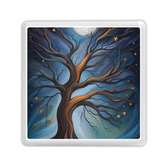 Tree Branches Mystical Moon Expressionist Oil Painting Acrylic Painting Abstract Nature Moonlight Ni Memory Card Reader (square)