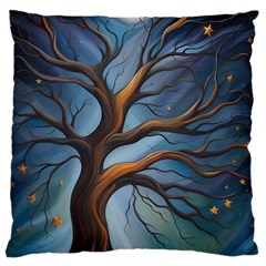 Tree Branches Mystical Moon Expressionist Oil Painting Acrylic Painting Abstract Nature Moonlight Ni Large Cushion Case (two Sides)