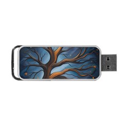 Tree Branches Mystical Moon Expressionist Oil Painting Acrylic Painting Abstract Nature Moonlight Ni Portable Usb Flash (one Side) by Maspions