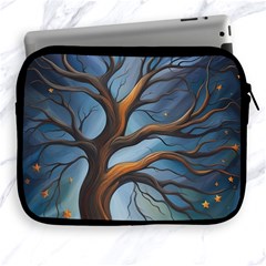 Tree Branches Mystical Moon Expressionist Oil Painting Acrylic Painting Abstract Nature Moonlight Ni Apple Ipad 2/3/4 Zipper Cases by Maspions