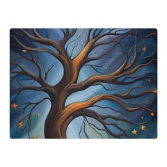 Tree Branches Mystical Moon Expressionist Oil Painting Acrylic Painting Abstract Nature Moonlight Ni Two Sides Premium Plush Fleece Blanket (mini)