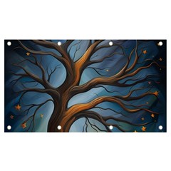 Tree Branches Mystical Moon Expressionist Oil Painting Acrylic Painting Abstract Nature Moonlight Ni Banner And Sign 7  X 4  by Maspions