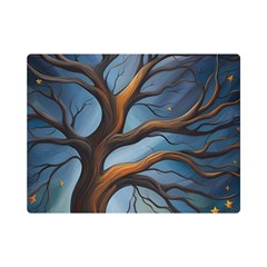 Tree Branches Mystical Moon Expressionist Oil Painting Acrylic Painting Abstract Nature Moonlight Ni Premium Plush Fleece Blanket (mini)