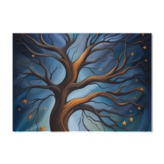 Tree Branches Mystical Moon Expressionist Oil Painting Acrylic Painting Abstract Nature Moonlight Ni Crystal Sticker (a4) by Maspions