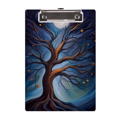 Tree Branches Mystical Moon Expressionist Oil Painting Acrylic Painting Abstract Nature Moonlight Ni A5 Acrylic Clipboard by Maspions