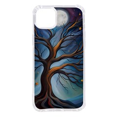 Tree Branches Mystical Moon Expressionist Oil Painting Acrylic Painting Abstract Nature Moonlight Ni Iphone 14 Plus Tpu Uv Print Case by Maspions