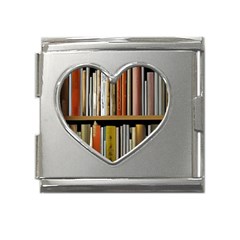 Book Nook Books Bookshelves Comfortable Cozy Literature Library Study Reading Reader Reading Nook Ro Mega Link Heart Italian Charm (18mm) by Maspions