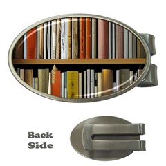 Book Nook Books Bookshelves Comfortable Cozy Literature Library Study Reading Reader Reading Nook Ro Money Clips (oval)  by Maspions