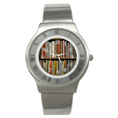 Book Nook Books Bookshelves Comfortable Cozy Literature Library Study Reading Reader Reading Nook Ro Stainless Steel Watch