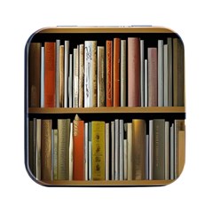 Book Nook Books Bookshelves Comfortable Cozy Literature Library Study Reading Reader Reading Nook Ro Square Metal Box (black)