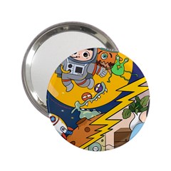 Astronaut Moon Monsters Spaceship Universe Space Cosmos 2 25  Handbag Mirrors by Maspions