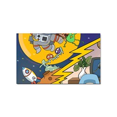 Astronaut Moon Monsters Spaceship Universe Space Cosmos Sticker Rectangular (10 Pack)