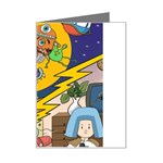 Astronaut Moon Monsters Spaceship Universe Space Cosmos Mini Greeting Card Left