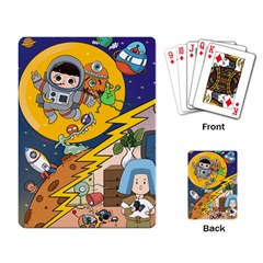 Astronaut Moon Monsters Spaceship Universe Space Cosmos Playing Cards Single Design (rectangle)