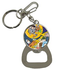 Astronaut Moon Monsters Spaceship Universe Space Cosmos Bottle Opener Key Chain by Maspions