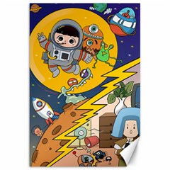 Astronaut Moon Monsters Spaceship Universe Space Cosmos Canvas 20  X 30 