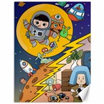 Astronaut Moon Monsters Spaceship Universe Space Cosmos Canvas 36  x 48  35.26 x46.15  Canvas - 1